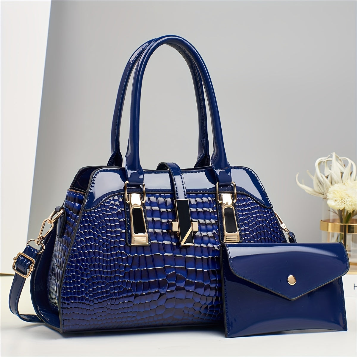 New Fashion Handbag 2024 Large Capacity Crocodile Handbag
