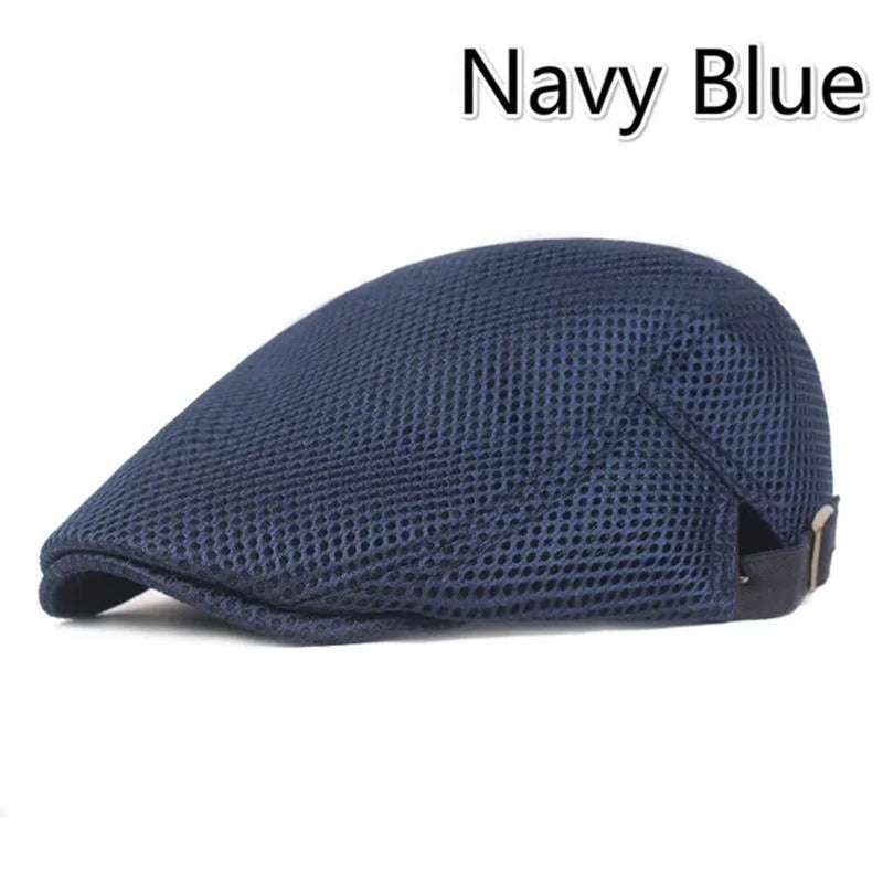 Men's Breathable Mesh Flat Top Hat Adjustable For Running