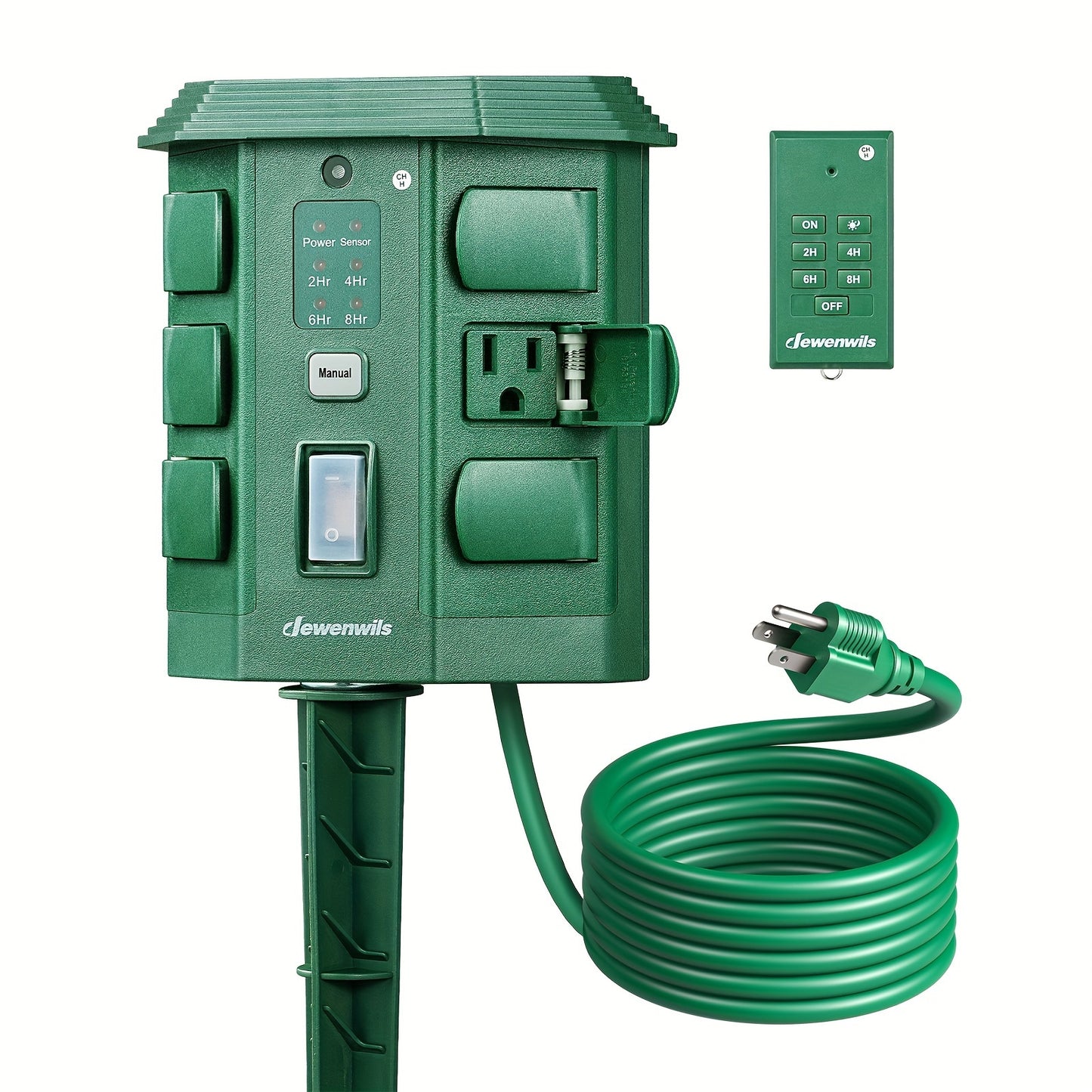 Dewenwils Power Stake Timer With Photocell Outlets Dusk To Dawn