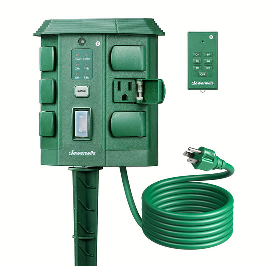 Dewenwils Power Stake Timer With Photocell Outlets Dusk To Dawn
