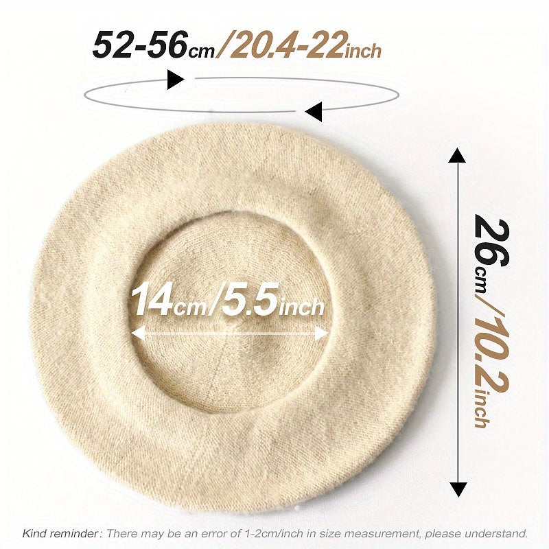 3pcs Women's Beret Hats - Soft Winter Warm Pure Brimless Caps, Non-Stretch Tight-Fit Suitable for Daily & Special Occasions, Hand Washable Cold Weather Hats in Beige/Black/Burgundy/Navy/Gray/Pink - Breathable Winter Hat Colle