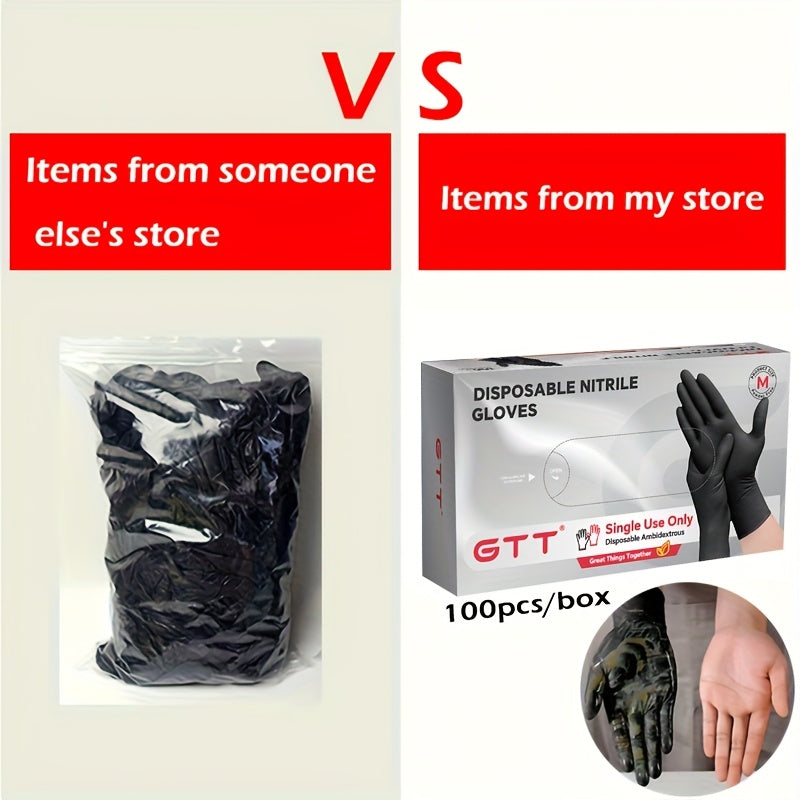 200 Count Bulk Pack Heavy-Duty Nitrile Gloves - 6 Mil Thickness, Latex-Free &, Chemical Resistant, Flexible Form-Fitting Gloves Suitable for Industrial,, Automotive,, Use (200pcs Box)