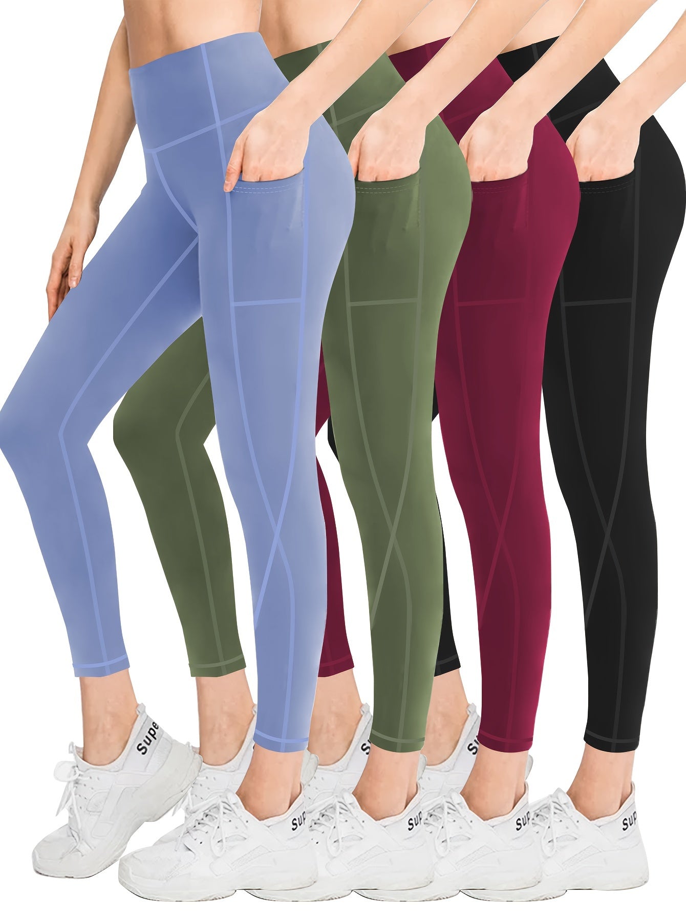 MLENHOR Four Piece Set Oversized Sports Leggings For Women