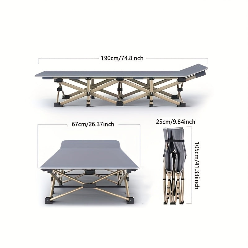 Camping Bed With Mattress And Pillow Steel Frame For Outdoors