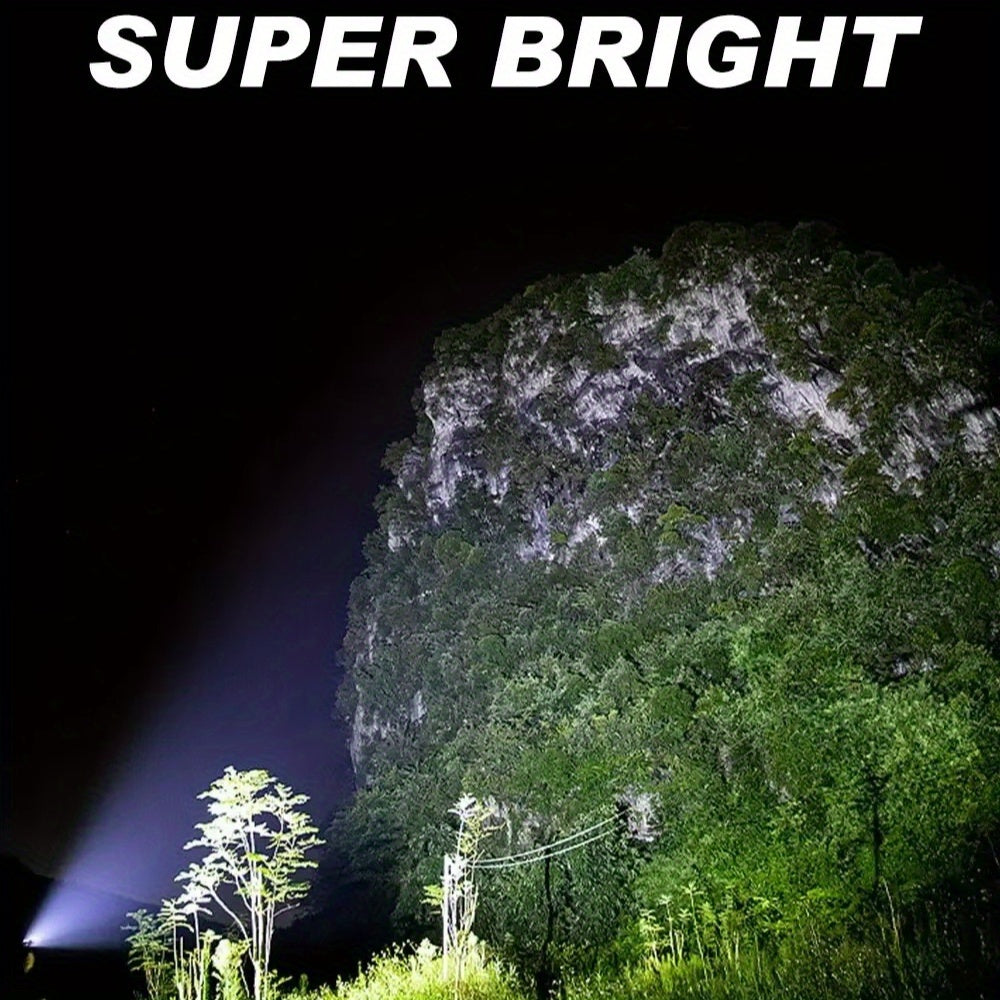 Set of 4 COB LED Headlamp Rechargeable Super Bright Long Lasting, Headlight for Head Long Range Hard Hat Light Clips for Headlamp, Hands Free Work Headlight with Magnetic Base Adjustable, Cycling Running Hiking High Lumens He