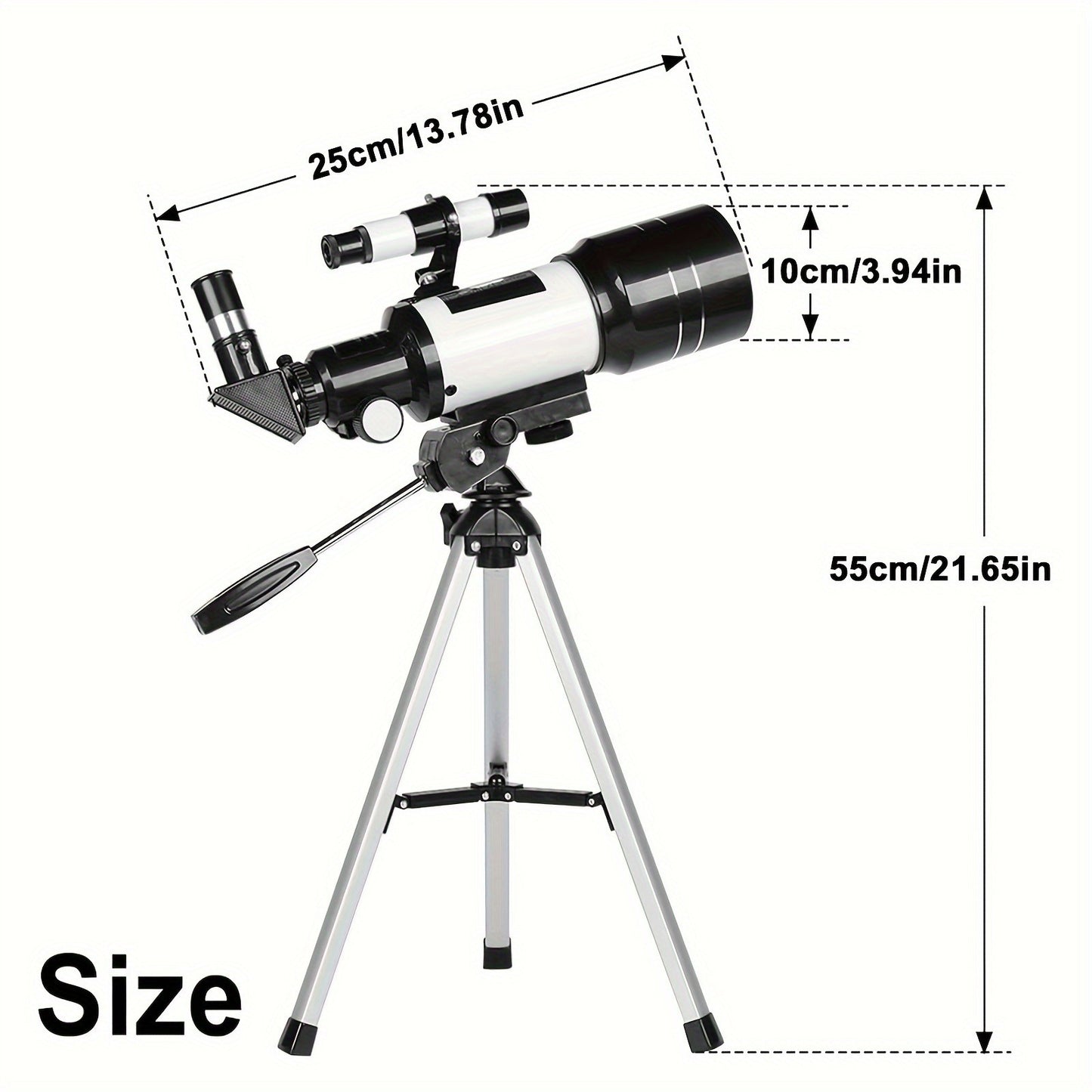 Portable Astronomical Telescope for Adults with Tripod Eyepiece and Barlow Lens
