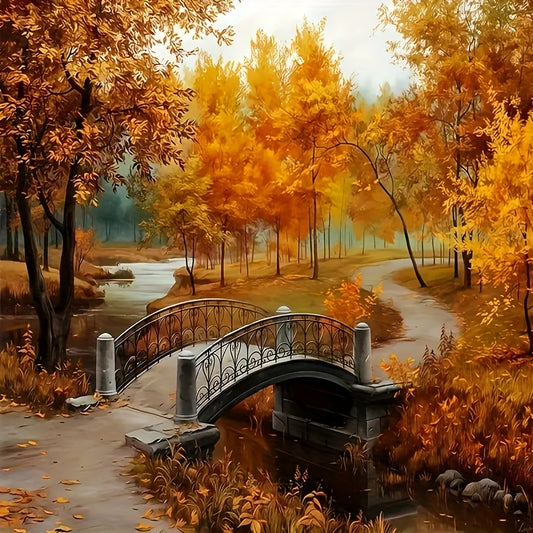 5D Diamond Painting Kit Round Mosaic Landscape Frameless DIY Craft