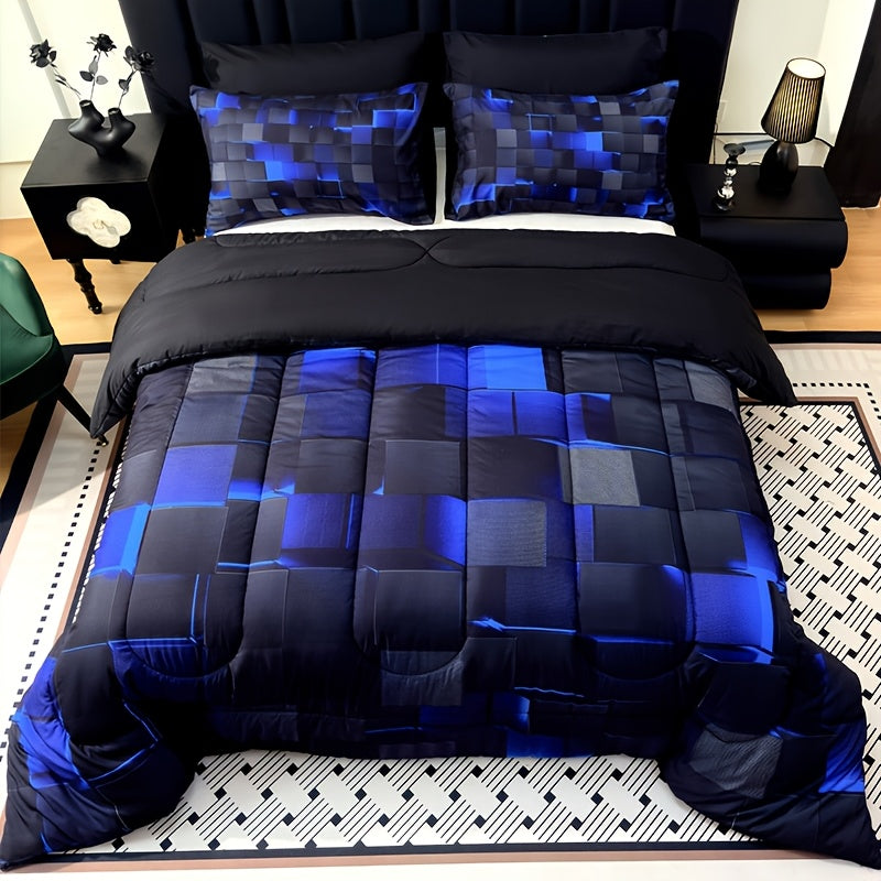 2/3pcs Solid Color Diamond Pattern Large & Extra-Large Bed Sheet Sets Soft Comfortable And Ultra-fine Fiber Filled Lightweight Fabric Breathable Quilt Easy to Take Care Of Equipped with Quilts And Pillowcases Luxurious Qualit