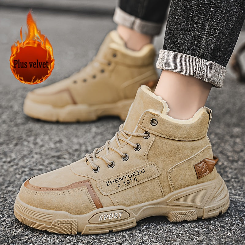 Zhenyuezu Winter High Top Fleece Lined Snow Boots Outdoor