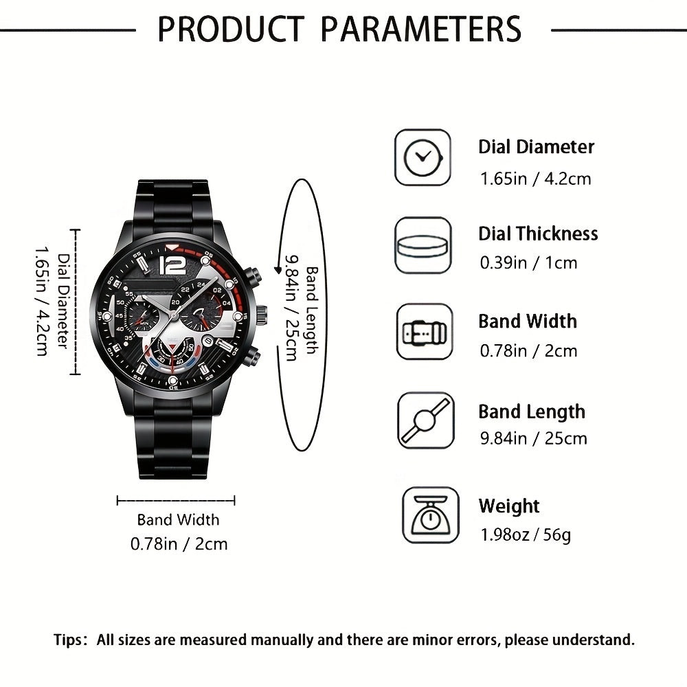 Men's Luxury Watch Set 5 Piece Elegant Business Gift