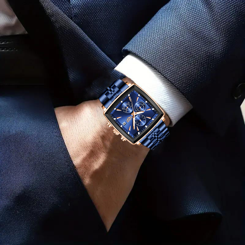 LIGE Men's Quartz Analog Watch With Calendar Display