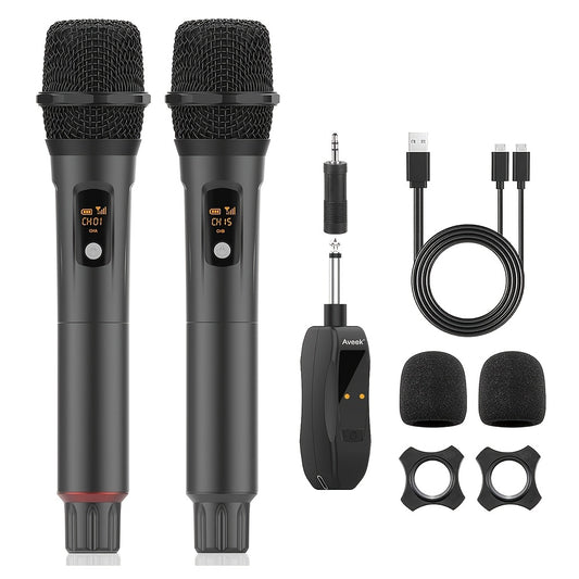 Aveek Wireless Karaoke Handheld Microphone With Receiver