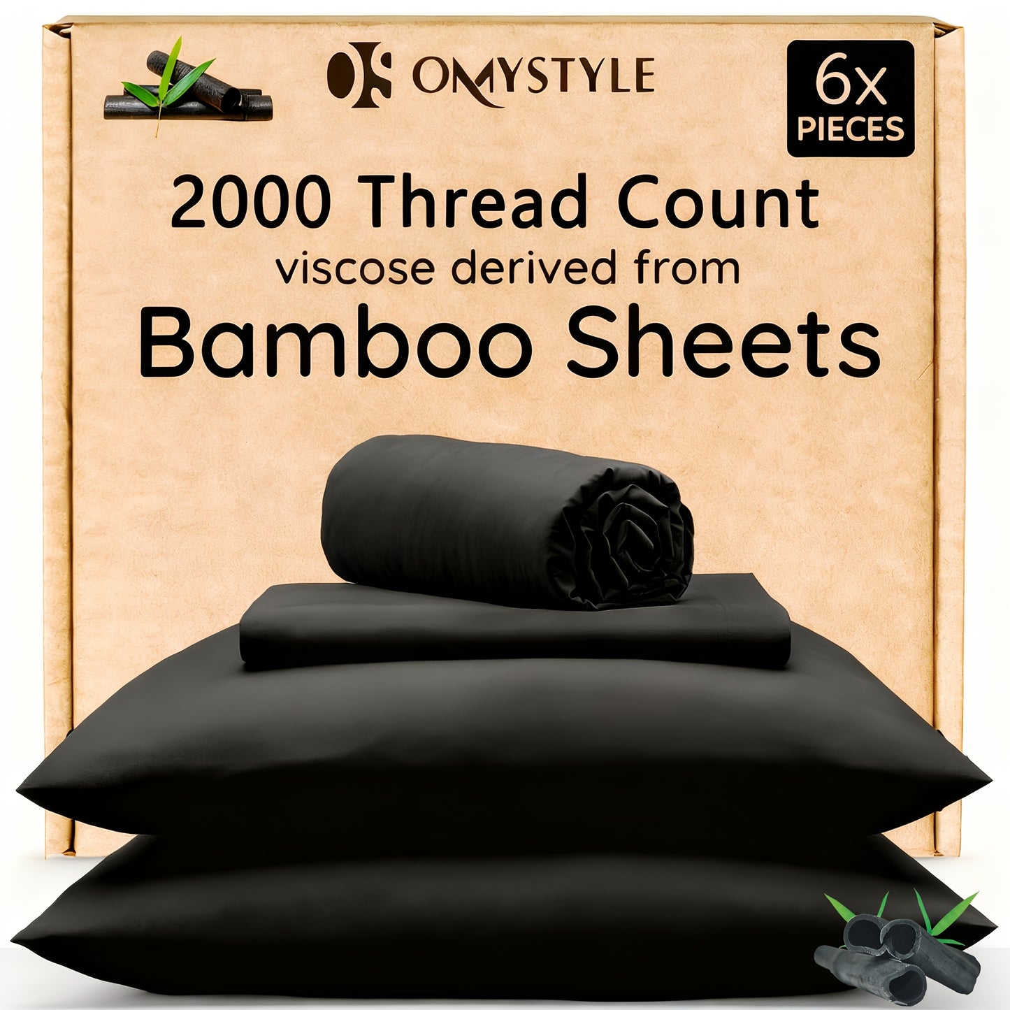 GOHOME Bamboo Cooling Bedding Set For Hot Sleepers