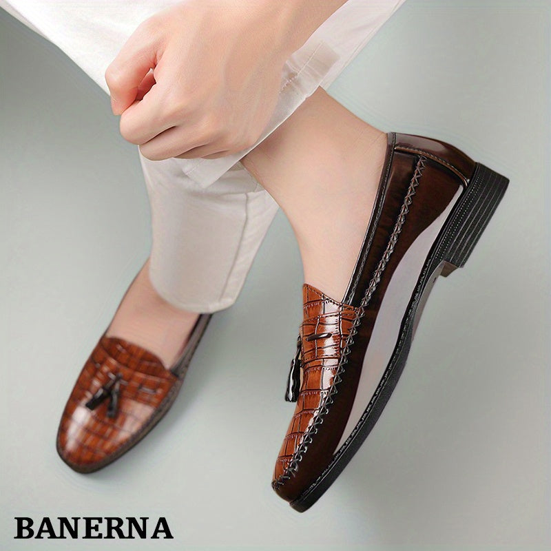 Men's Business Casual British Style Loafers Leather Slip On