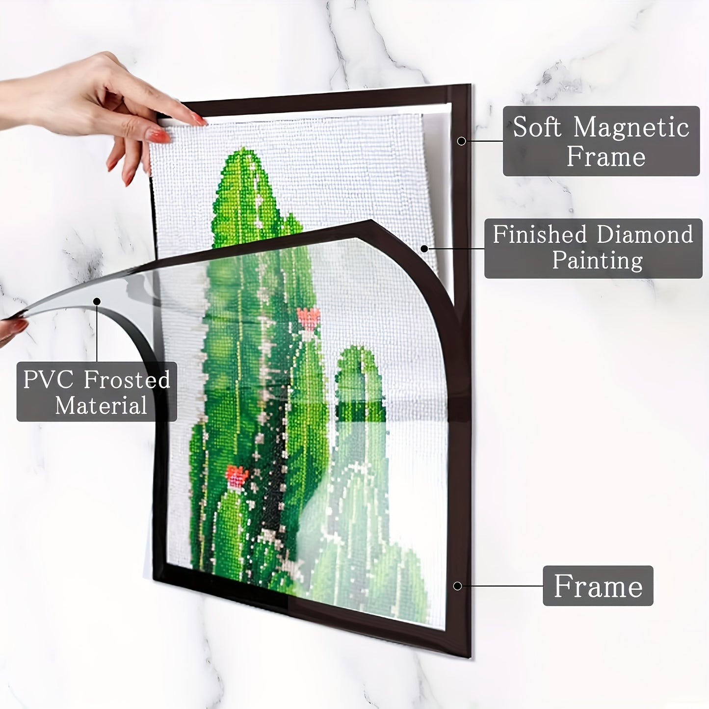 Diamond Magnetic Picture Frames With Self Adhesive PVC Corners