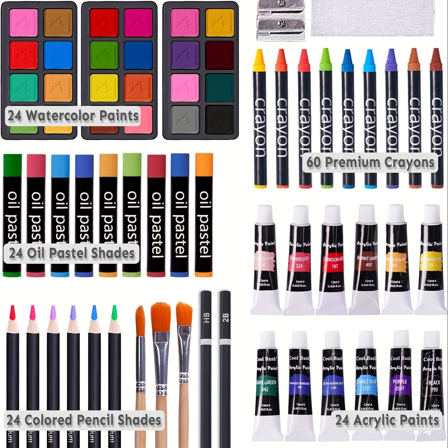 PASAMIC Deluxe Art Set in Wooden Case with 175 Pieces