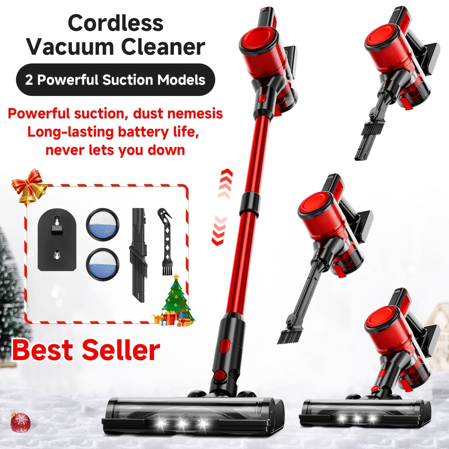 ONNAIS Cordless Vacuum Cleaner 70KPa Power 45 Minute Run Time