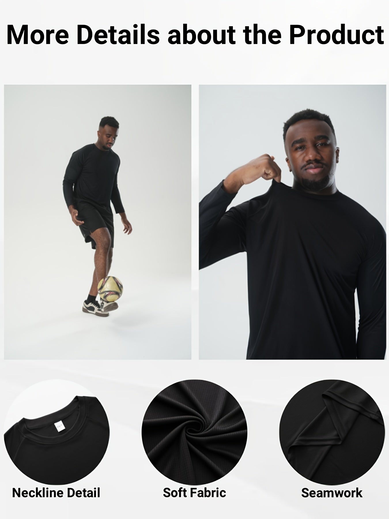 Mens Quick Dry Breathable Long Sleeve Tee Moisture Wicking Top